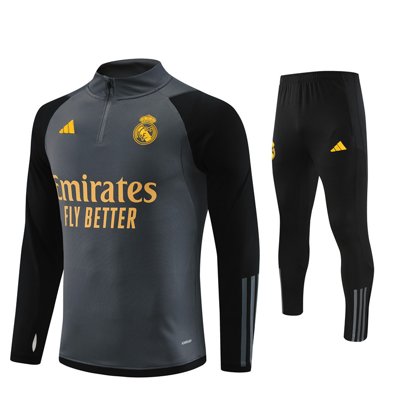 Real Madrid 23-24 Long Sleeve Training Set -Dark Grey